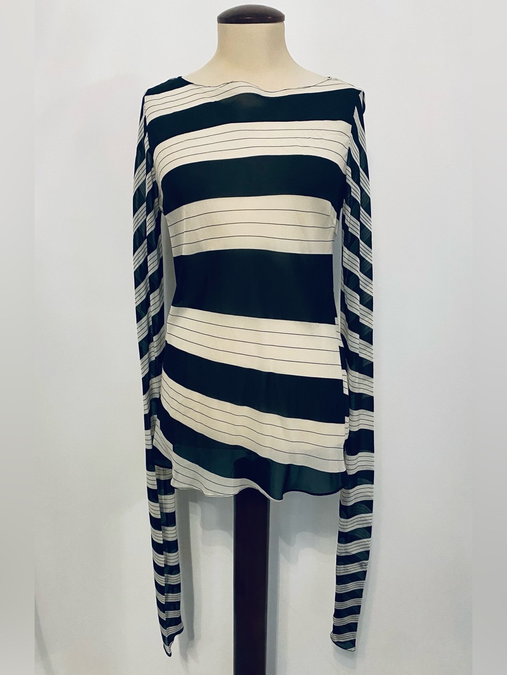 Chloe vintage see through top with extra long sleeves
